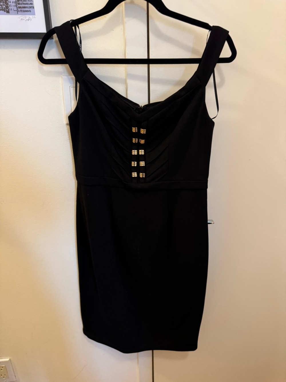 Classic Black Cocktail Dress with Decorative Accents